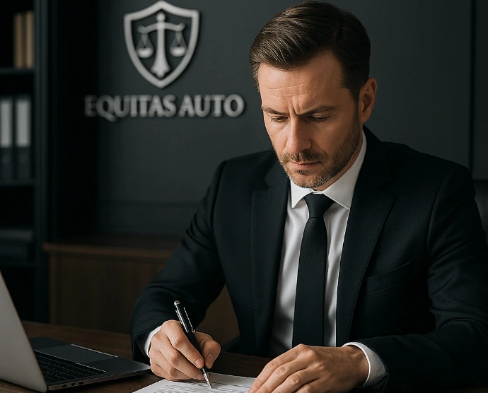 conseiller qui analyse un dossier litige auto